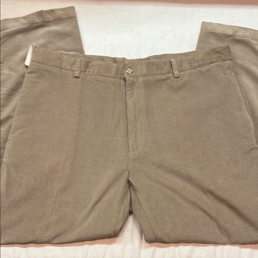 Club Room NWT Tan Corduroy Pants Classic Straight Leg Flat Front Trousers 40x30
